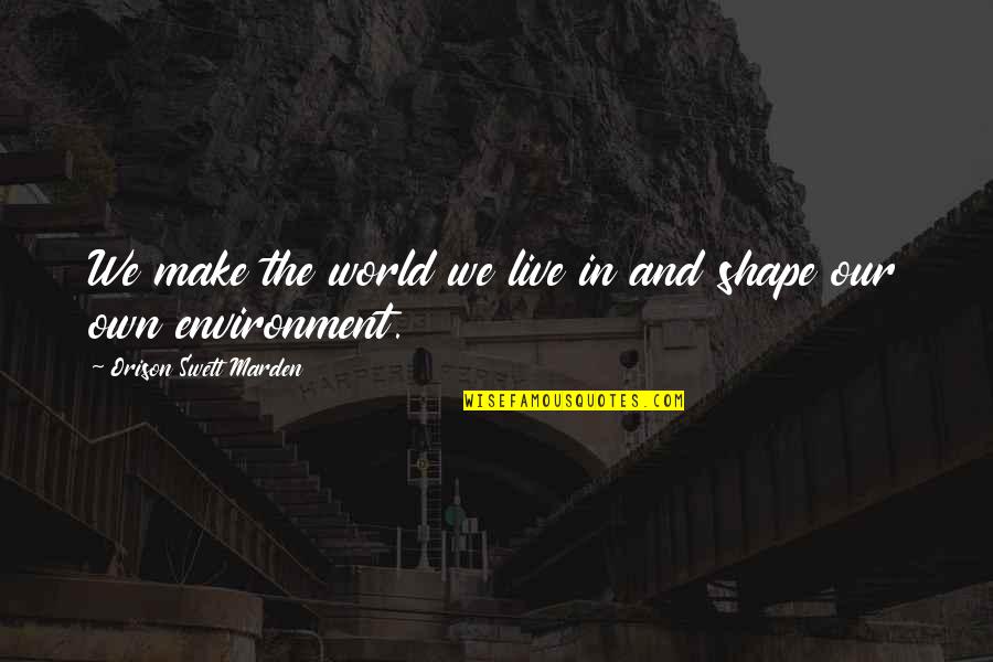 Our Environment Quotes By Orison Swett Marden: We make the world we live in and