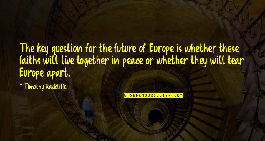 Our Future Together Quotes By Timothy Radcliffe: The key question for the future of Europe