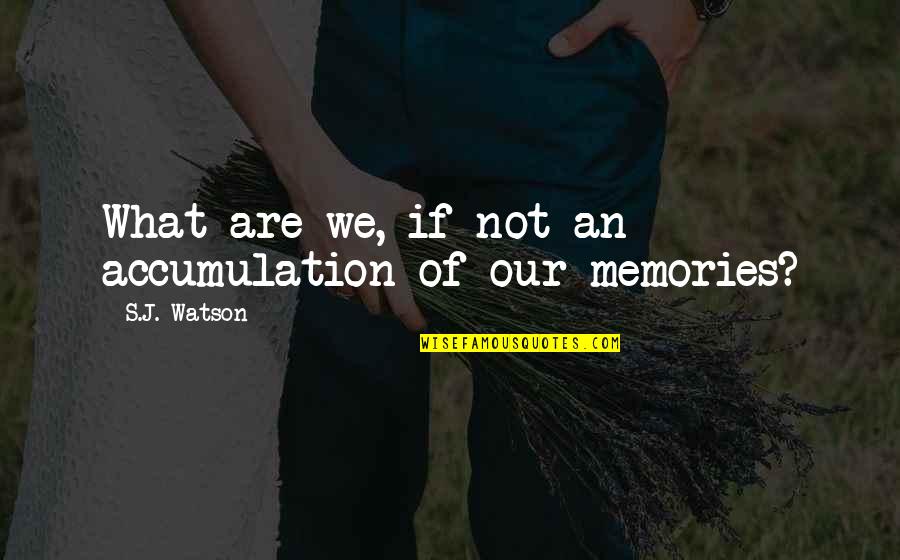 Our Human Nature Quotes By S.J. Watson: What are we, if not an accumulation of
