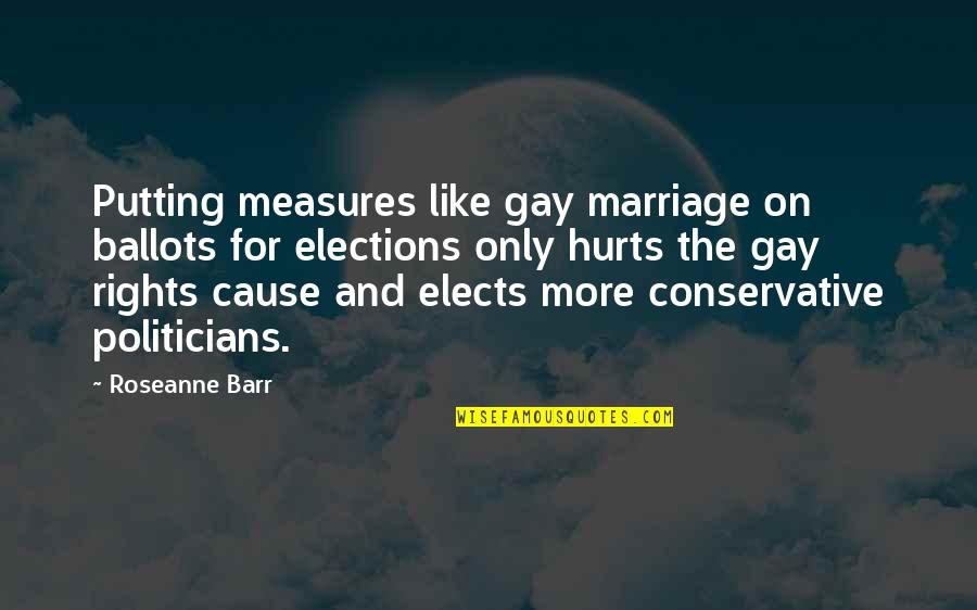 Our Marriage Anniversary Quotes By Roseanne Barr: Putting measures like gay marriage on ballots for
