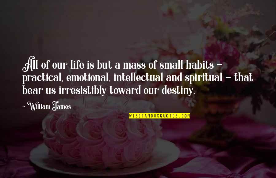 Our Military Quotes By William James: All of our life is but a mass