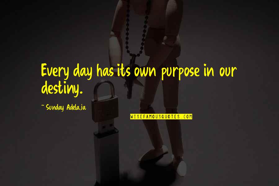 Our Own Destiny Quotes By Sunday Adelaja: Every day has its own purpose in our