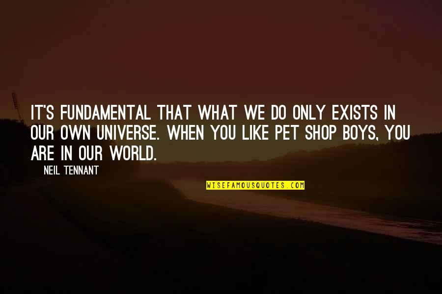 Our Own World Quotes By Neil Tennant: It's fundamental that what we do only exists
