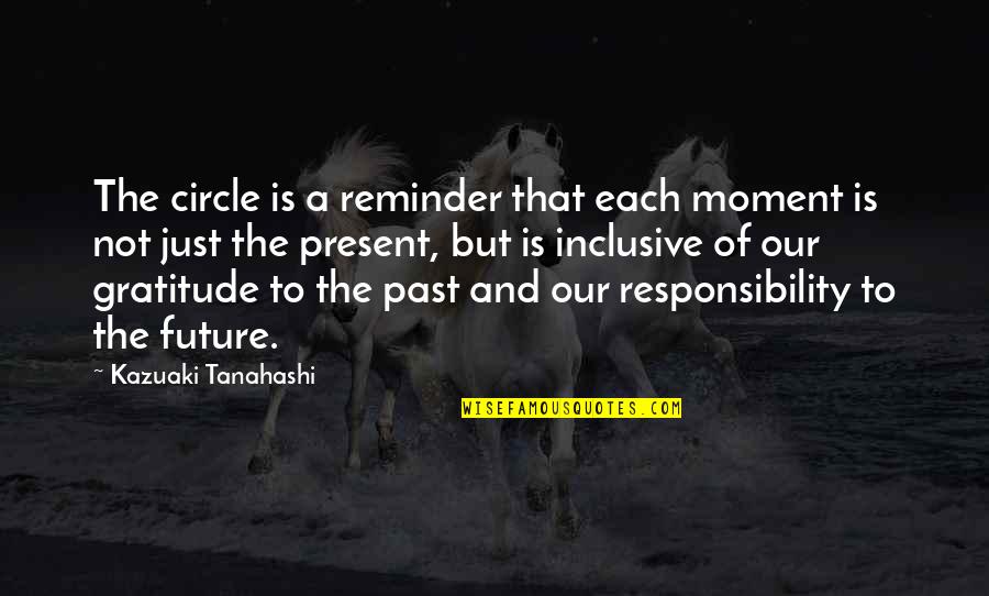 Our Past And Future Quotes By Kazuaki Tanahashi: The circle is a reminder that each moment