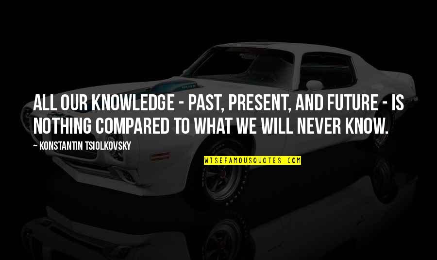 Our Past And Future Quotes By Konstantin Tsiolkovsky: All our knowledge - past, present, and future