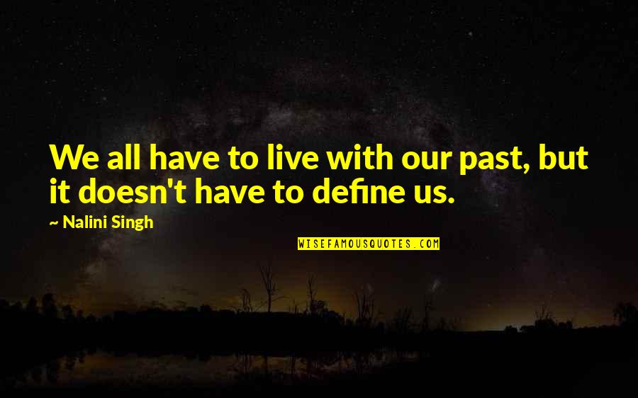 Our Past Quotes By Nalini Singh: We all have to live with our past,