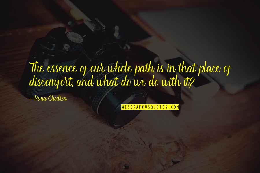 Our Path Quotes By Pema Chodron: The essence of our whole path is in