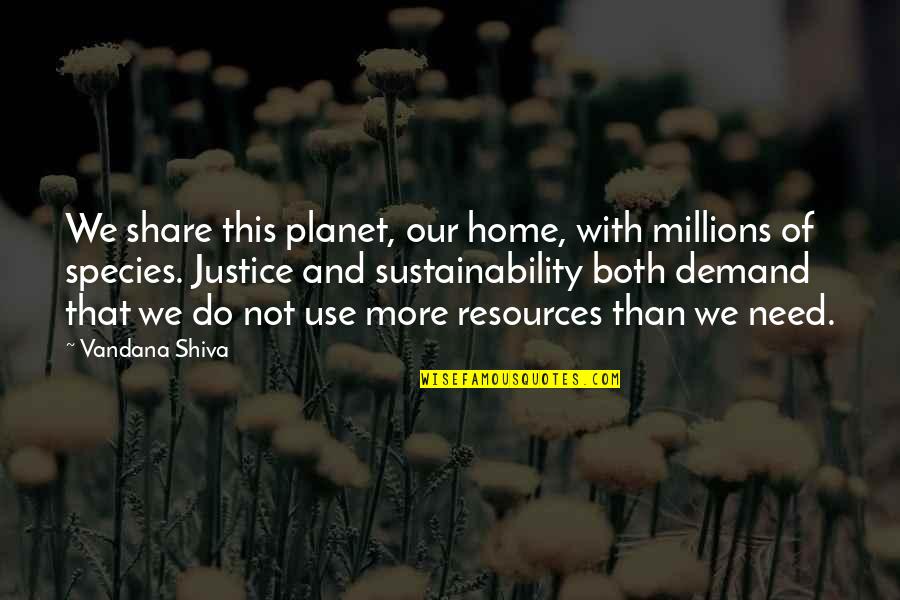 Our Planet Quotes By Vandana Shiva: We share this planet, our home, with millions