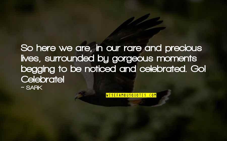 Our Precious Moments Quotes By SARK: So here we are, in our rare and