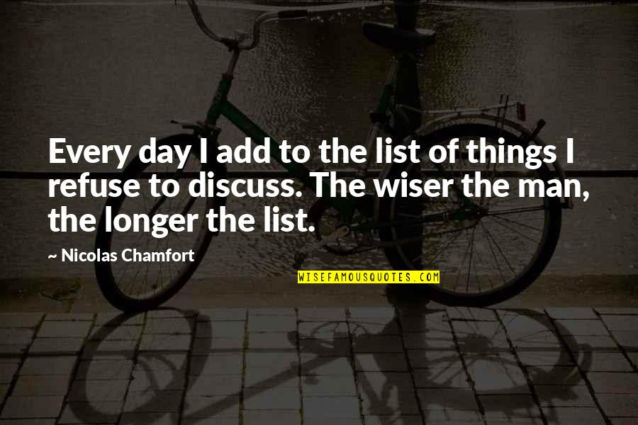 Our Reflections Quotes By Nicolas Chamfort: Every day I add to the list of