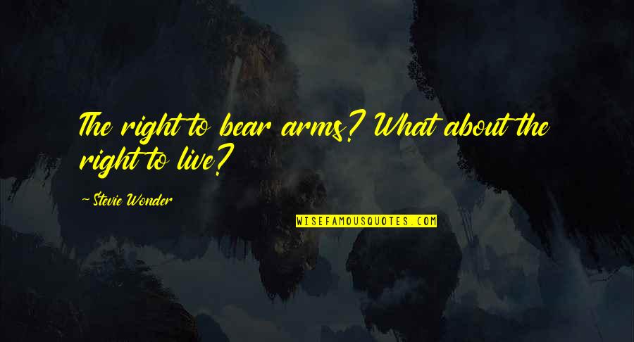 Our Right To Bear Arms Quotes By Stevie Wonder: The right to bear arms? What about the