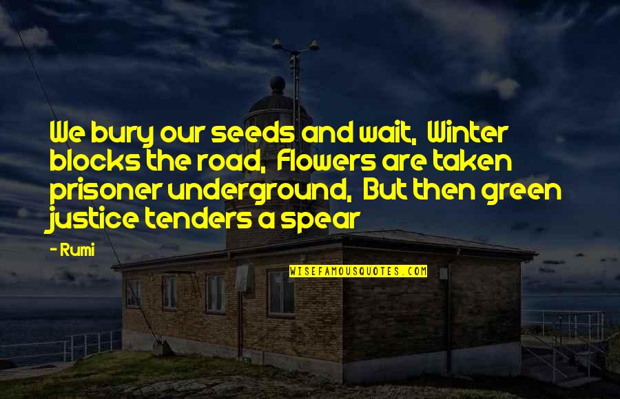 Our Road Quotes By Rumi: We bury our seeds and wait, Winter blocks Our Road Quotes By Rumi: We bury our seeds and wait, Winter blocks