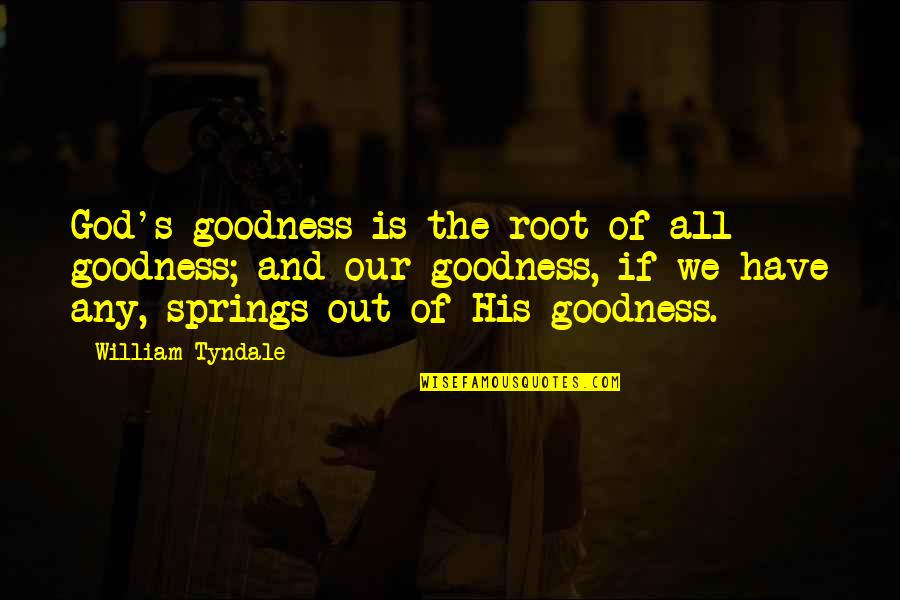 Our Roots Quotes By William Tyndale: God's goodness is the root of all goodness;