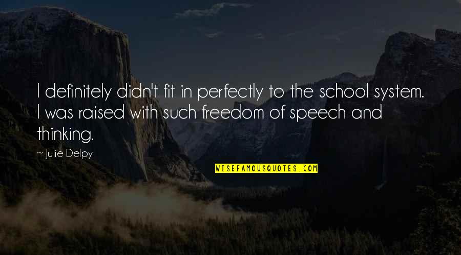 Our School System Quotes By Julie Delpy: I definitely didn't fit in perfectly to the