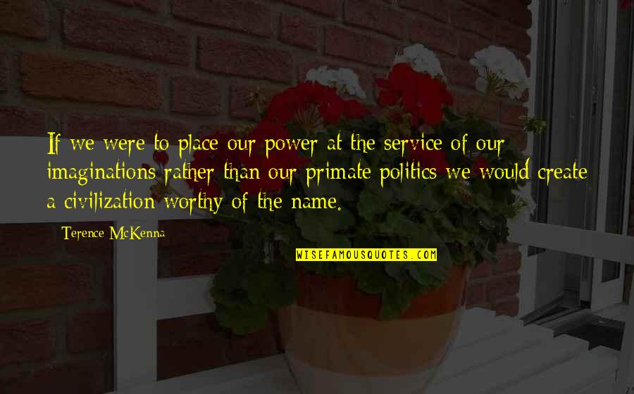 Our Service Quotes By Terence McKenna: If we were to place our power at
