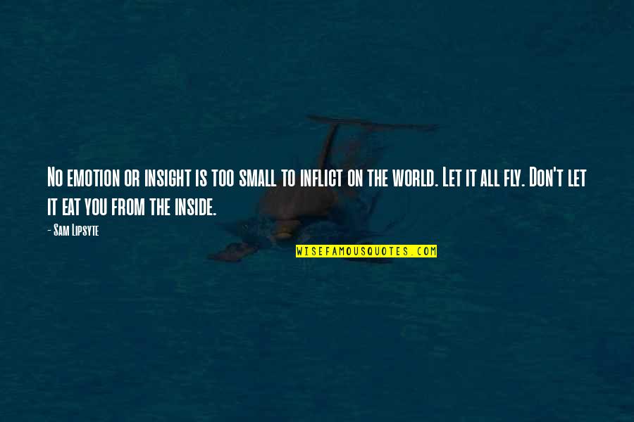 Our Small World Quotes By Sam Lipsyte: No emotion or insight is too small to Our Small World Quotes By Sam Lipsyte: No emotion or insight is too small to