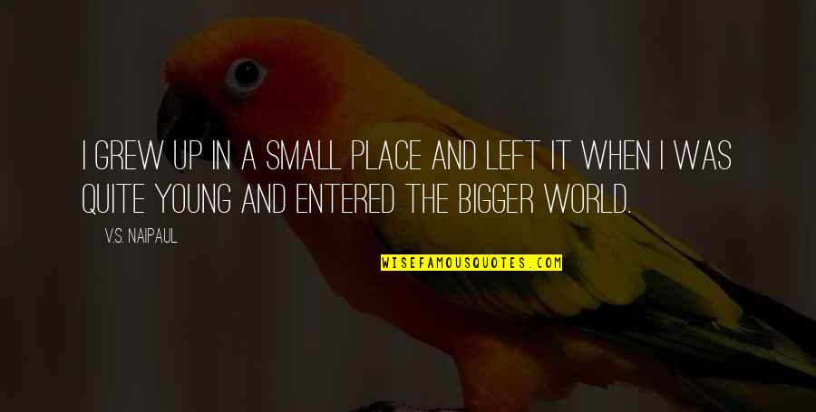 Our Small World Quotes By V.S. Naipaul: I grew up in a small place and Our Small World Quotes By V.S. Naipaul: I grew up in a small place and