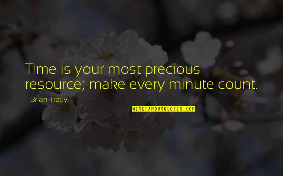 Our Time Is Precious Quotes By Brian Tracy: Time is your most precious resource; make every