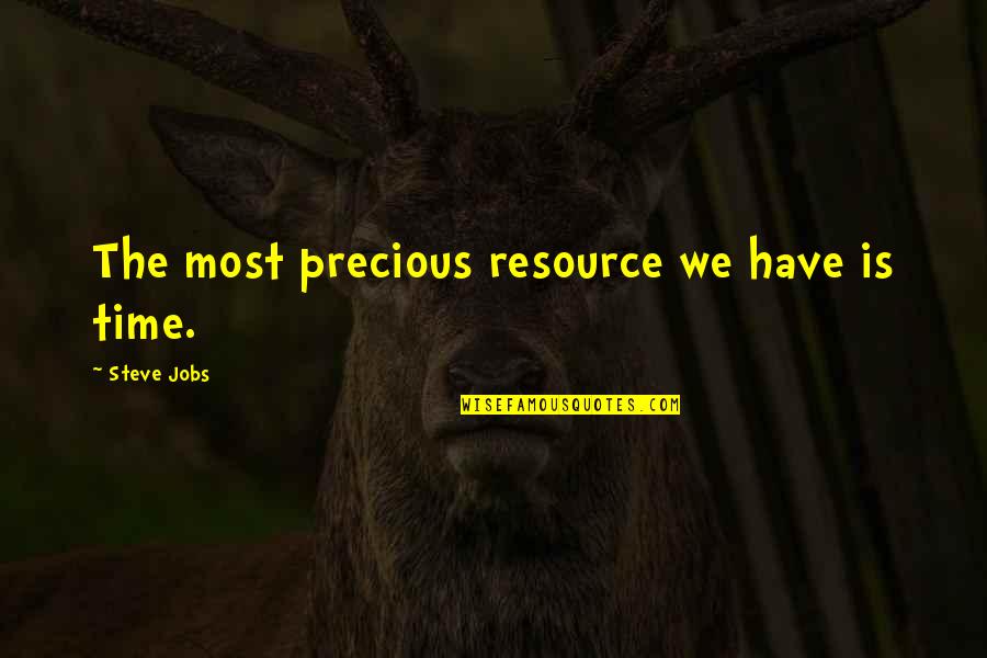 Our Time Is Precious Quotes By Steve Jobs: The most precious resource we have is time.
