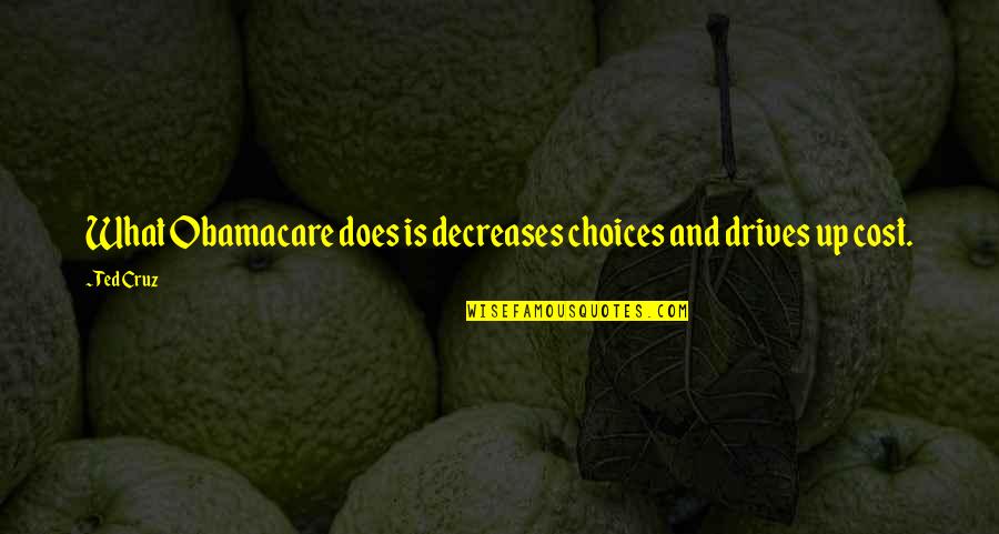 Our Unborn Child Quotes By Ted Cruz: What Obamacare does is decreases choices and drives