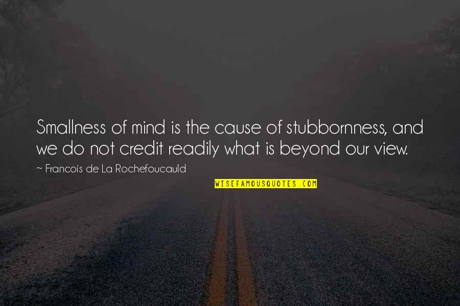 Our View Quotes By Francois De La Rochefoucauld: Smallness of mind is the cause of stubbornness,