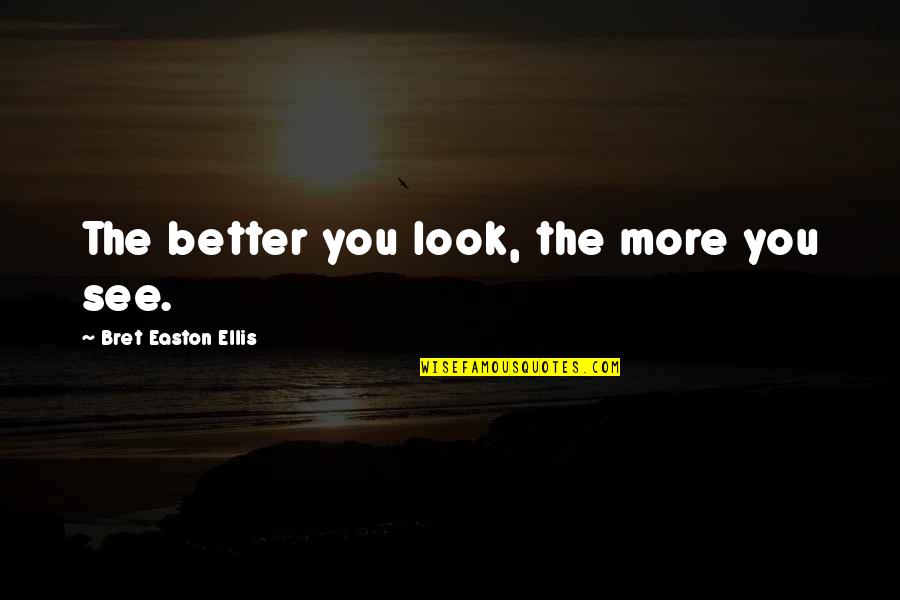 Our World A Global Village Quotes By Bret Easton Ellis: The better you look, the more you see.