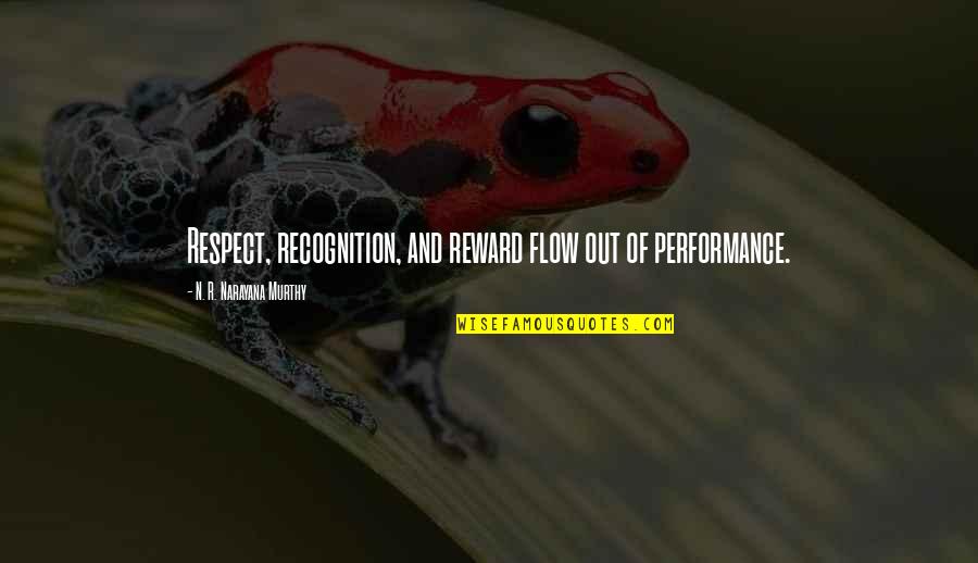 Out Of Business Quotes By N. R. Narayana Murthy: Respect, recognition, and reward flow out of performance.