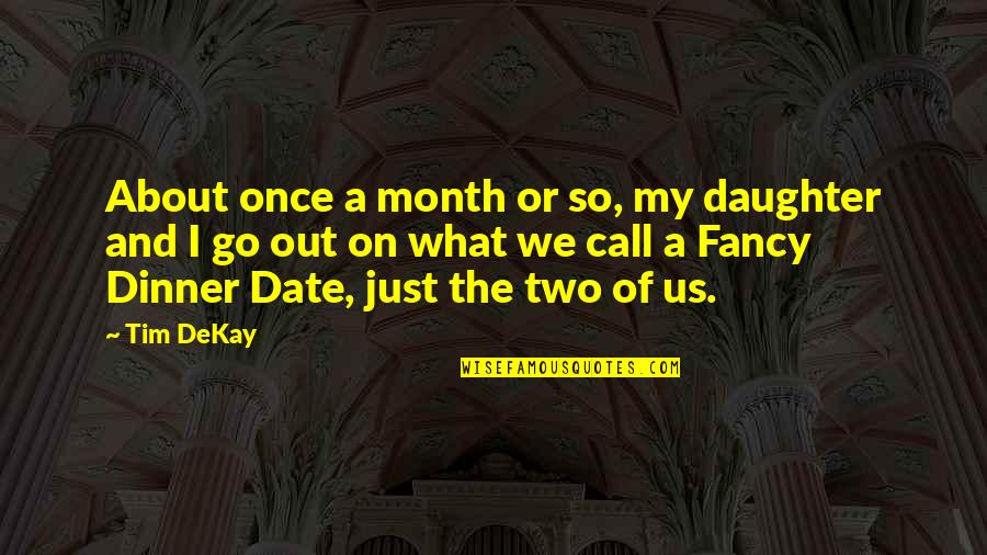 Out Of Date Quotes By Tim DeKay: About once a month or so, my daughter