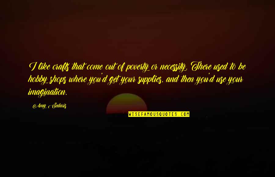 Out Of Imagination Quotes By Amy Sedaris: I like crafts that come out of poverty