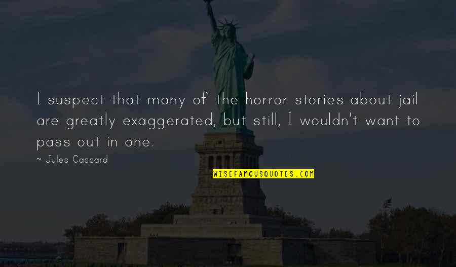 Out Of Jail Quotes By Jules Cassard: I suspect that many of the horror stories