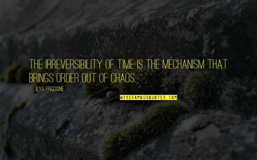 Out Of Order Quotes By Ilya Prigogine: The irreversibility of time is the mechanism that