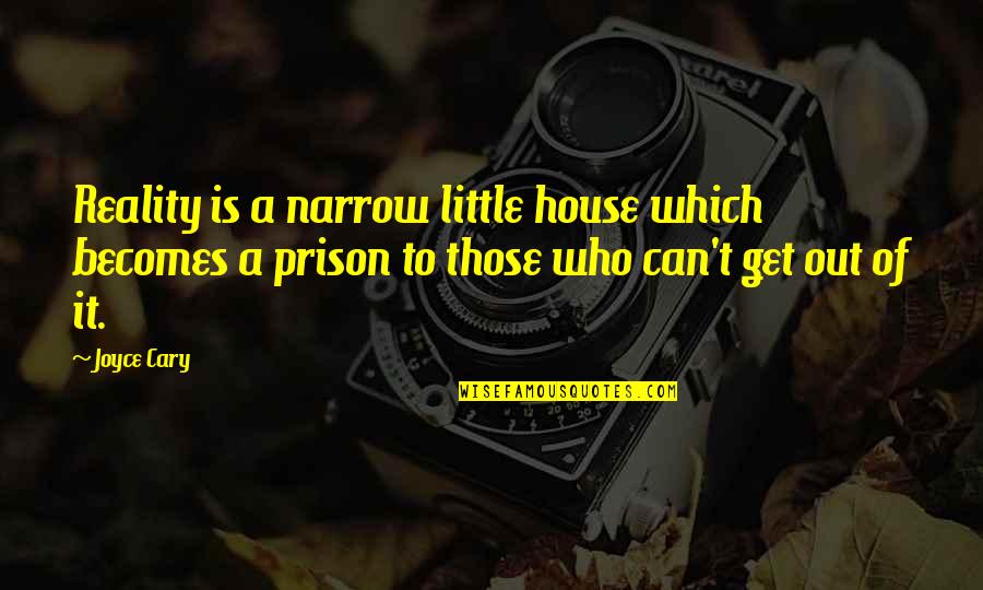 Out Of Prison Quotes By Joyce Cary: Reality is a narrow little house which becomes