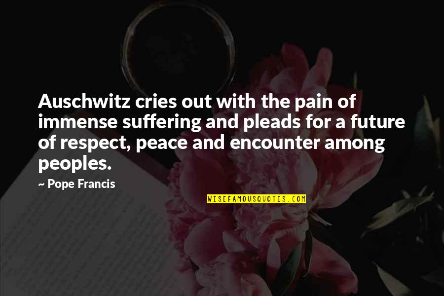 Out Of Respect Quotes By Pope Francis: Auschwitz cries out with the pain of immense