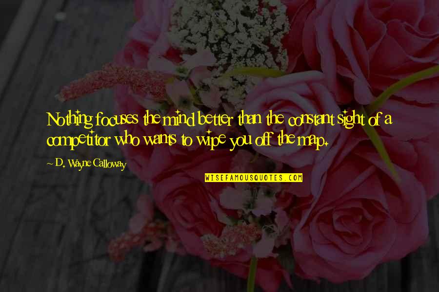 Out Of Sight But Not Out Of Mind Quotes By D. Wayne Calloway: Nothing focuses the mind better than the constant