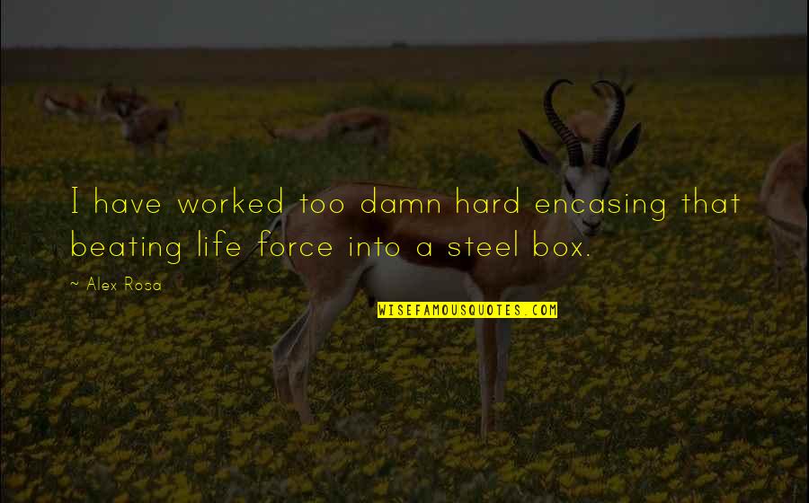 Out Of The Box Love Quotes By Alex Rosa: I have worked too damn hard encasing that