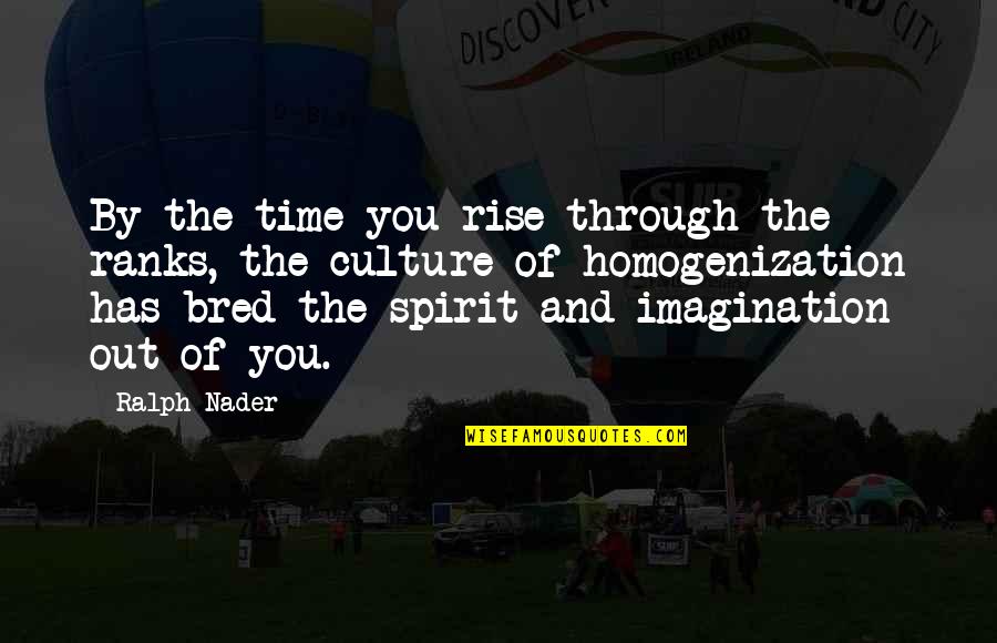 Out Of Time Quotes By Ralph Nader: By the time you rise through the ranks,