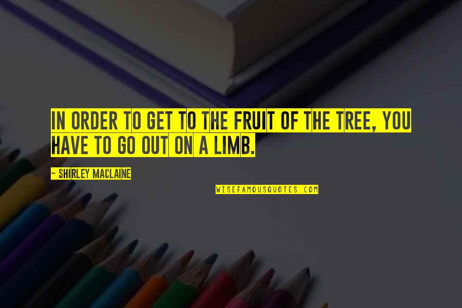 Out On A Limb Quotes By Shirley Maclaine: In order to get to the fruit of