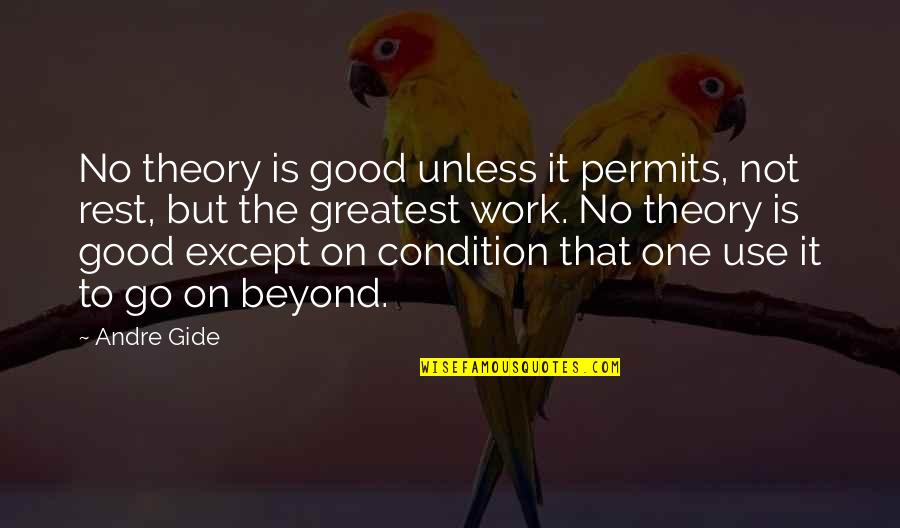 Out Steps To Building Quotes By Andre Gide: No theory is good unless it permits, not