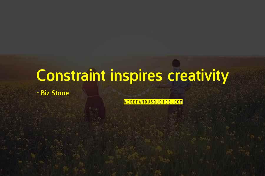 Out The Box Quotes By Biz Stone: Constraint inspires creativity