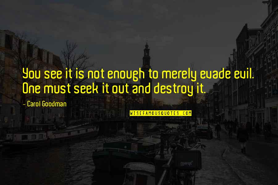 Out To See Quotes By Carol Goodman: You see it is not enough to merely