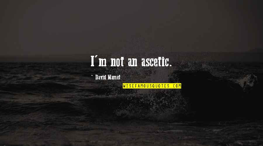 Outbreath Quotes By David Mamet: I'm not an ascetic.