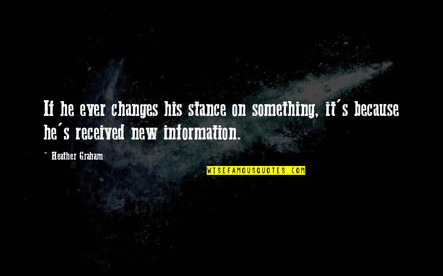 Outdistancing Quotes By Heather Graham: If he ever changes his stance on something,