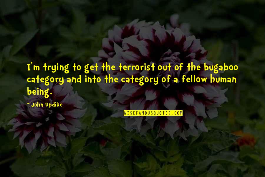 Outdoor Activity Quotes By John Updike: I'm trying to get the terrorist out of