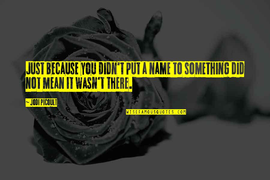 Outfox Download Quotes By Jodi Picoult: Just because you didn't put a name to