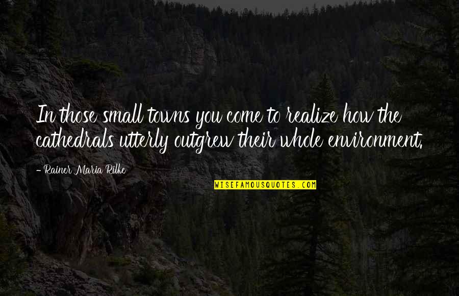 Outgrew Quotes By Rainer Maria Rilke: In those small towns you come to realize