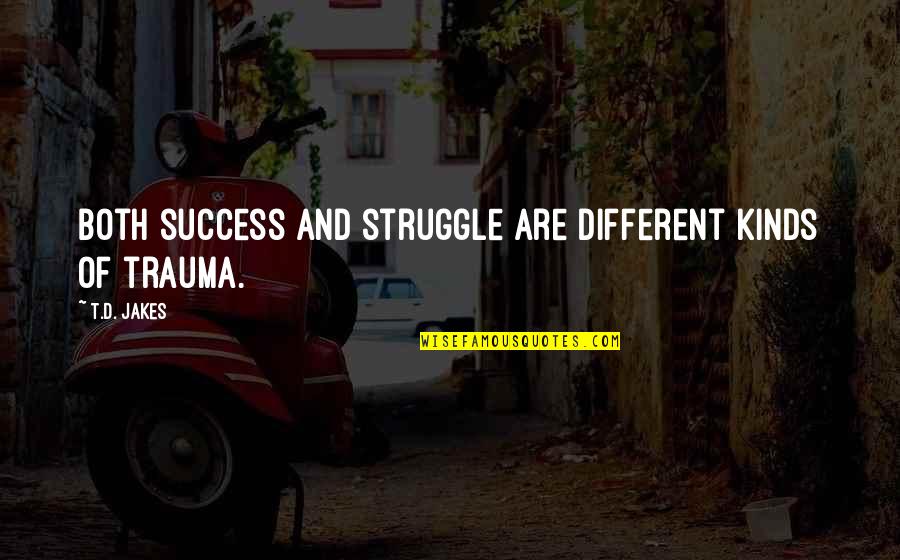 Outlasted Quotes By T.D. Jakes: Both success and struggle are different kinds of