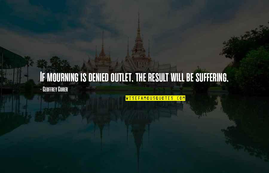 Outlet Quotes By Geoffrey Gorer: If mourning is denied outlet, the result will