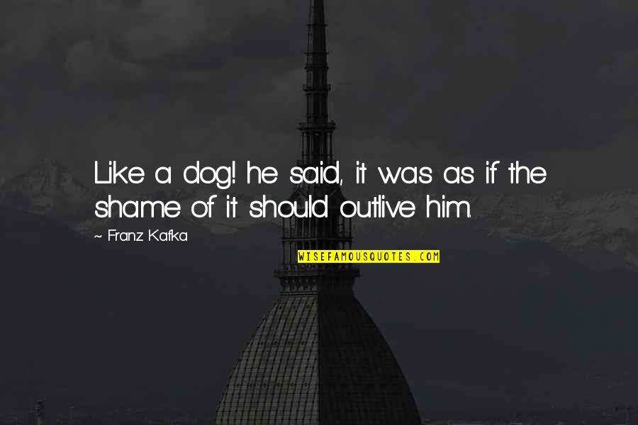 Outlive Quotes By Franz Kafka: Like a dog! he said, it was as