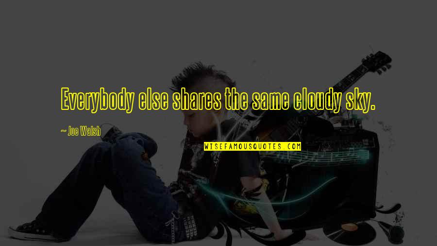 Outnumbered In War Quotes By Joe Walsh: Everybody else shares the same cloudy sky. Outnumbered In War Quotes By Joe Walsh: Everybody else shares the same cloudy sky.