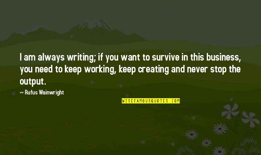 Output Quotes By Rufus Wainwright: I am always writing; if you want to